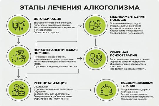 Поэтапная схема лечения алкоголизма